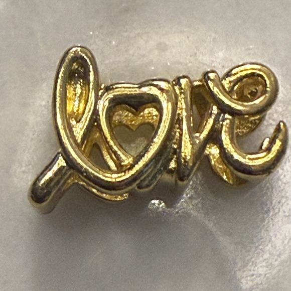 Authentic Pandora Love Script Gold Plated Charm - Picture 3 of 5